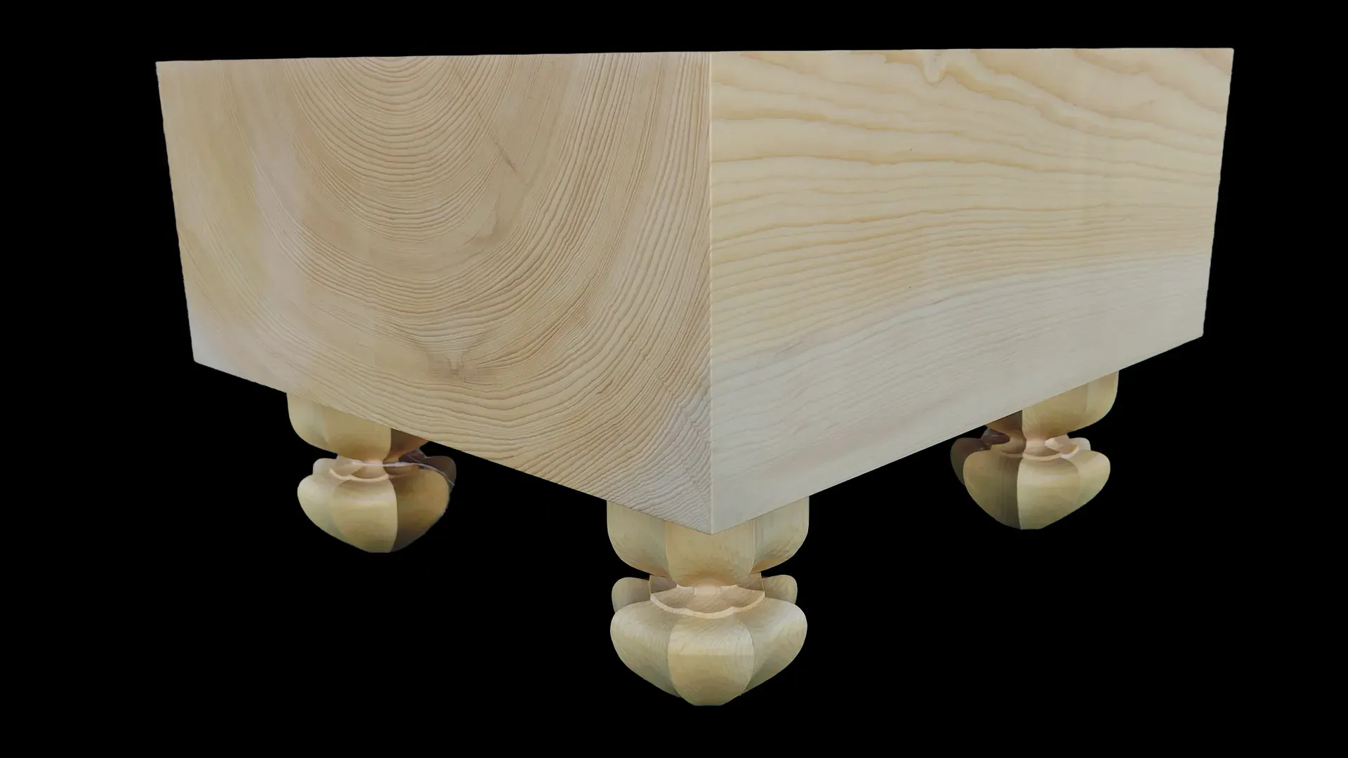 囲碁(脚付)5.8寸|九州榧・1枚板木裏盤の側面イメージ2