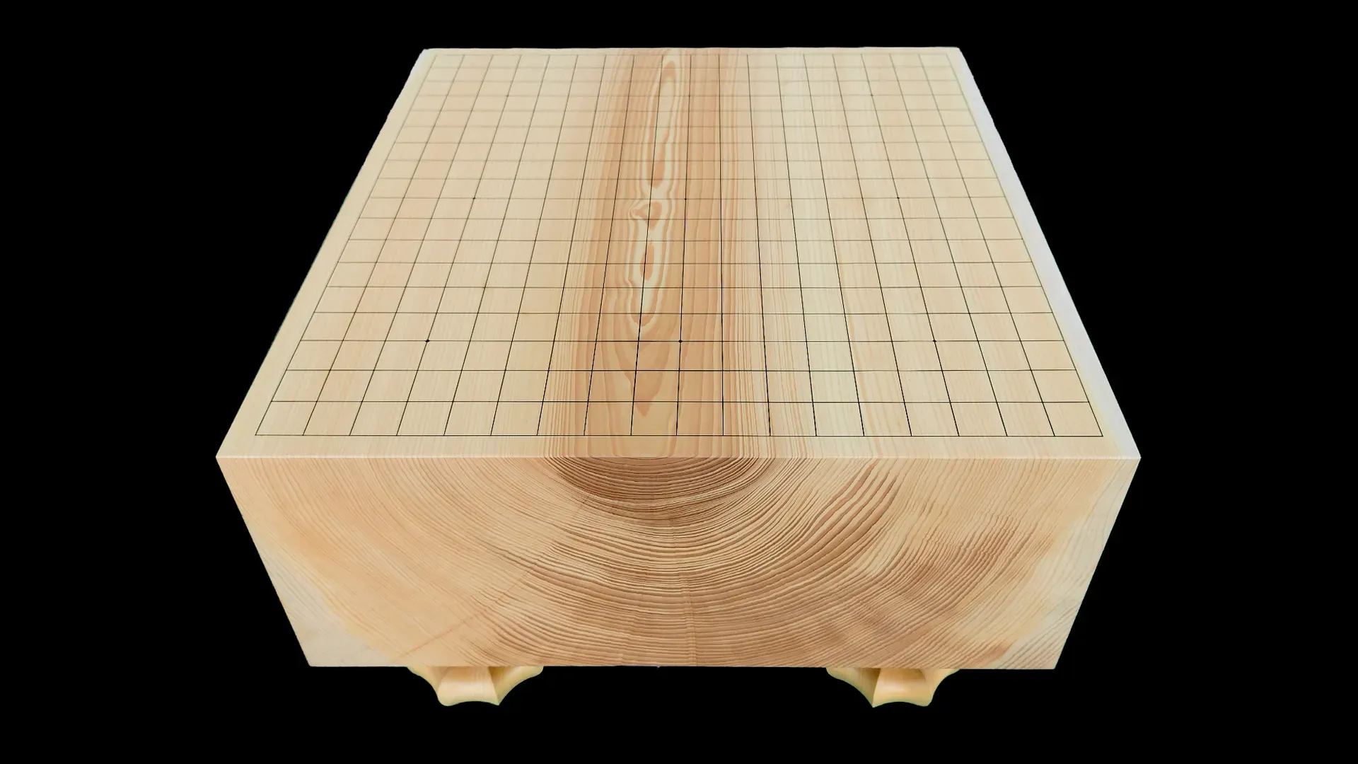 囲碁(脚付)5.6寸|綾営林署榧・1枚板木裏盤の天面イメージ2