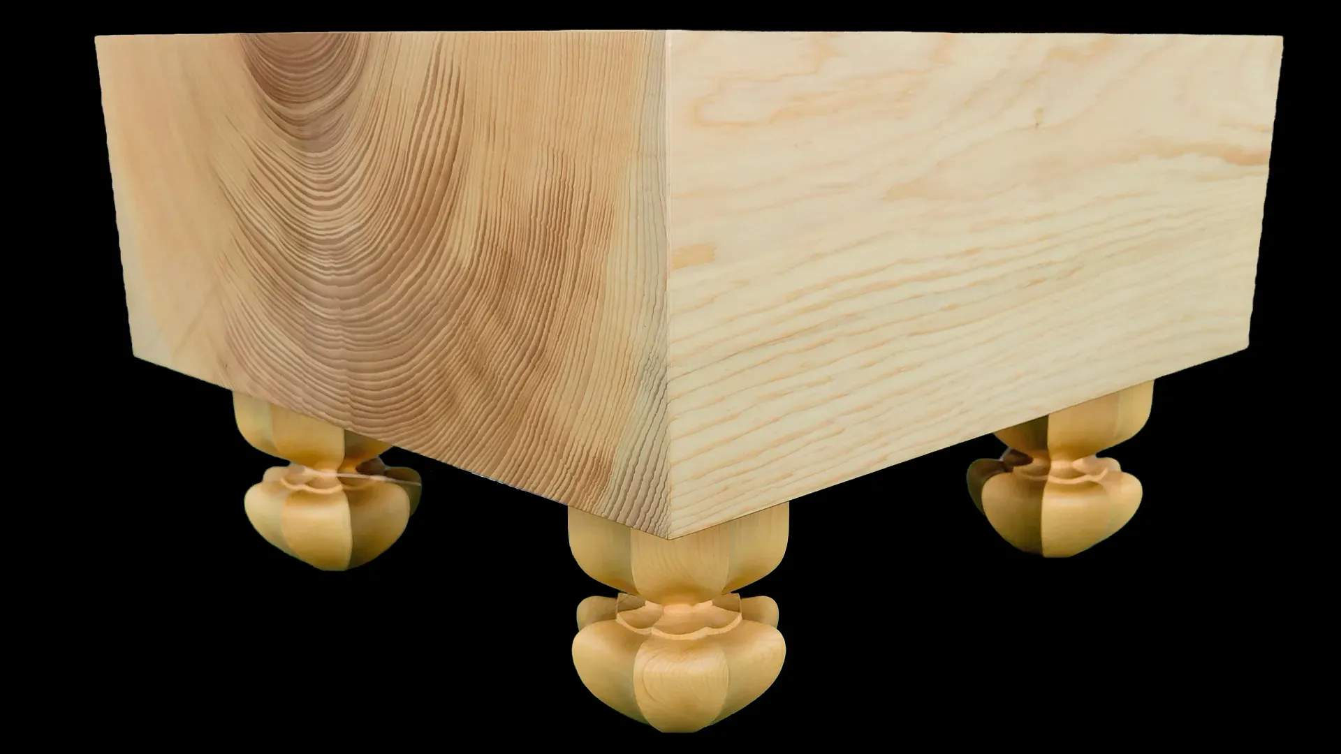 囲碁(脚付)5.6寸|綾営林署榧・1枚板木裏盤の側面イメージ1