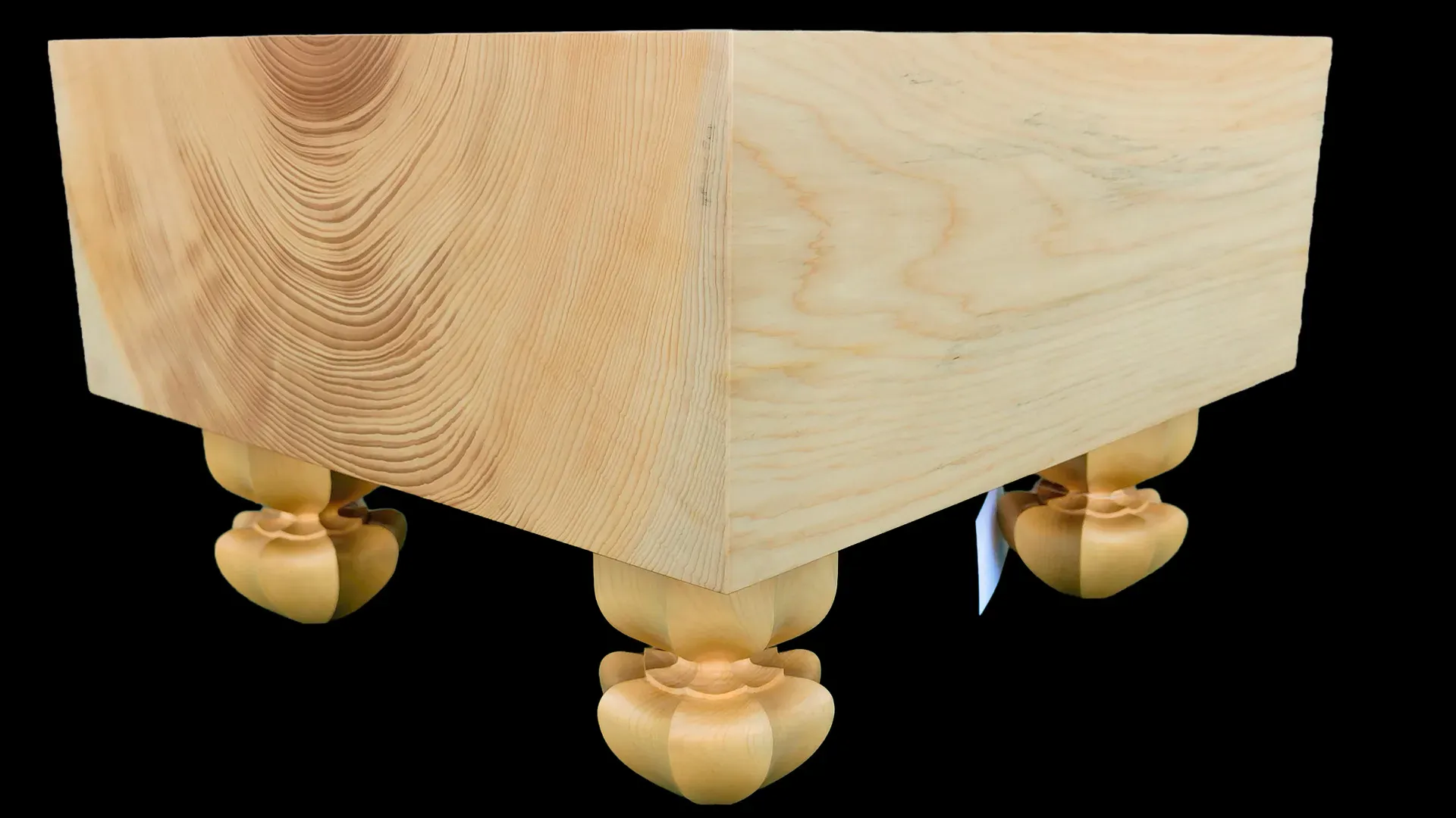 囲碁(脚付)5.6寸|綾営林署榧・1枚板木裏盤の側面イメージ2