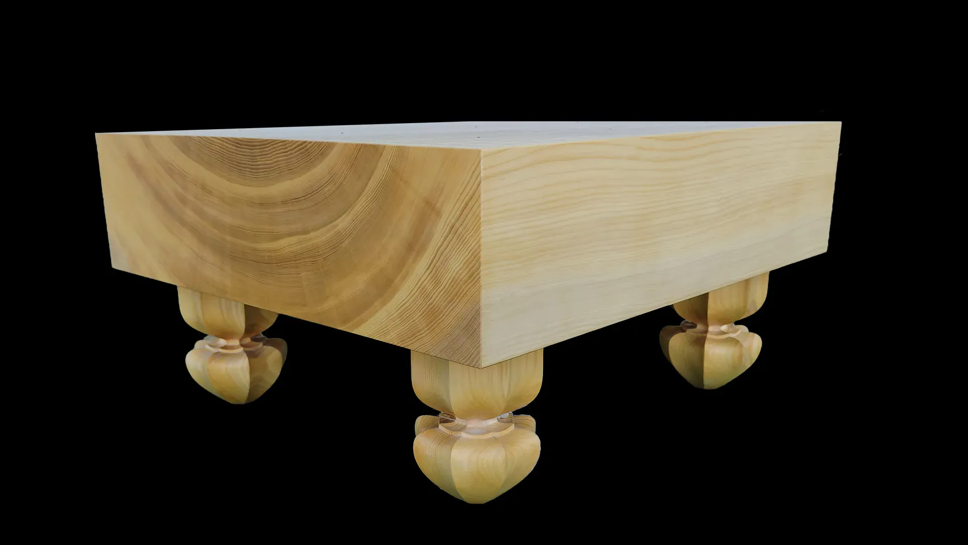 囲碁(脚付)3.75寸|九州榧・1枚板木裏盤の脚