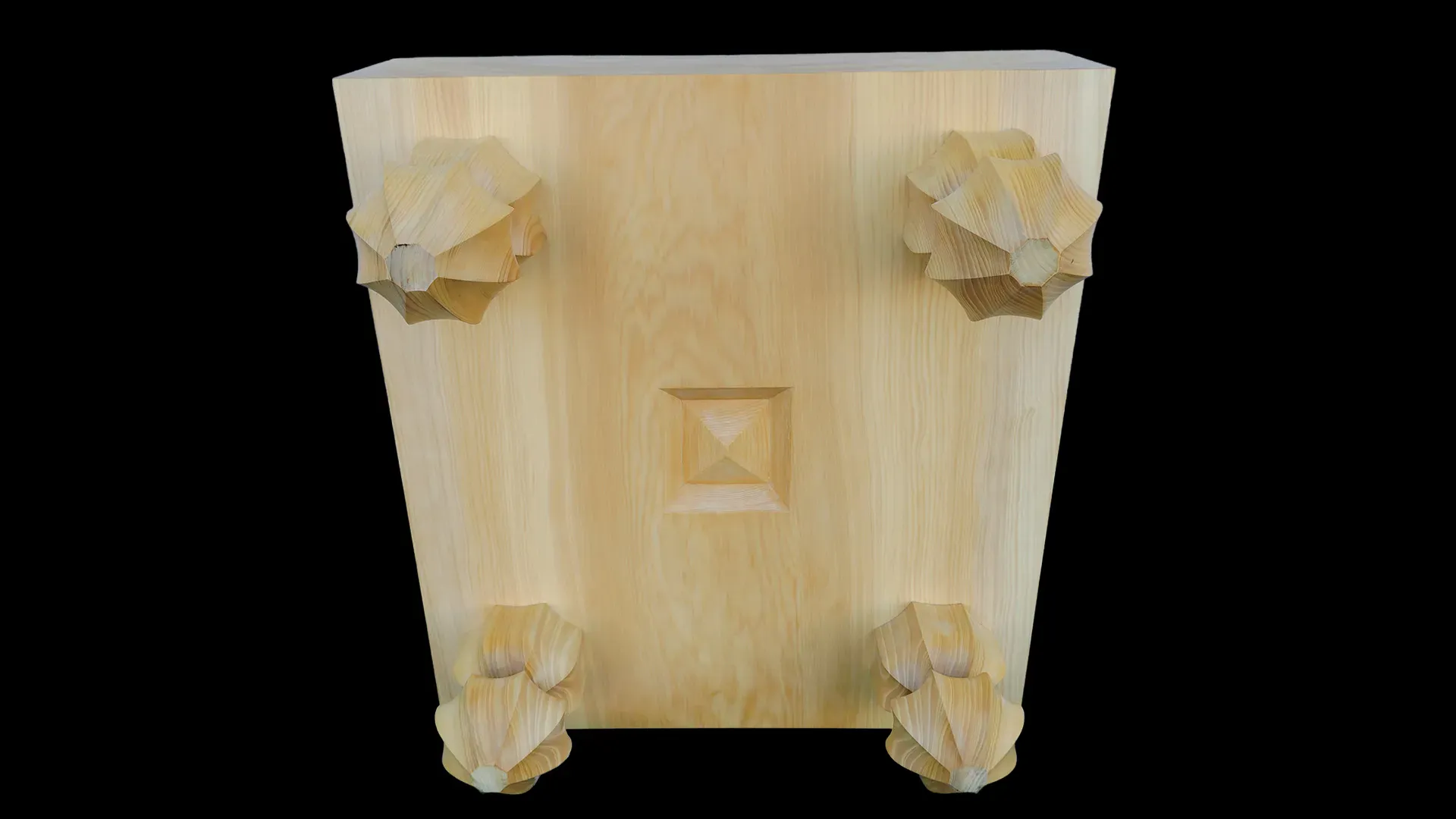 囲碁(脚付)3.75寸|九州榧・1枚板木裏盤の底面のイメージ