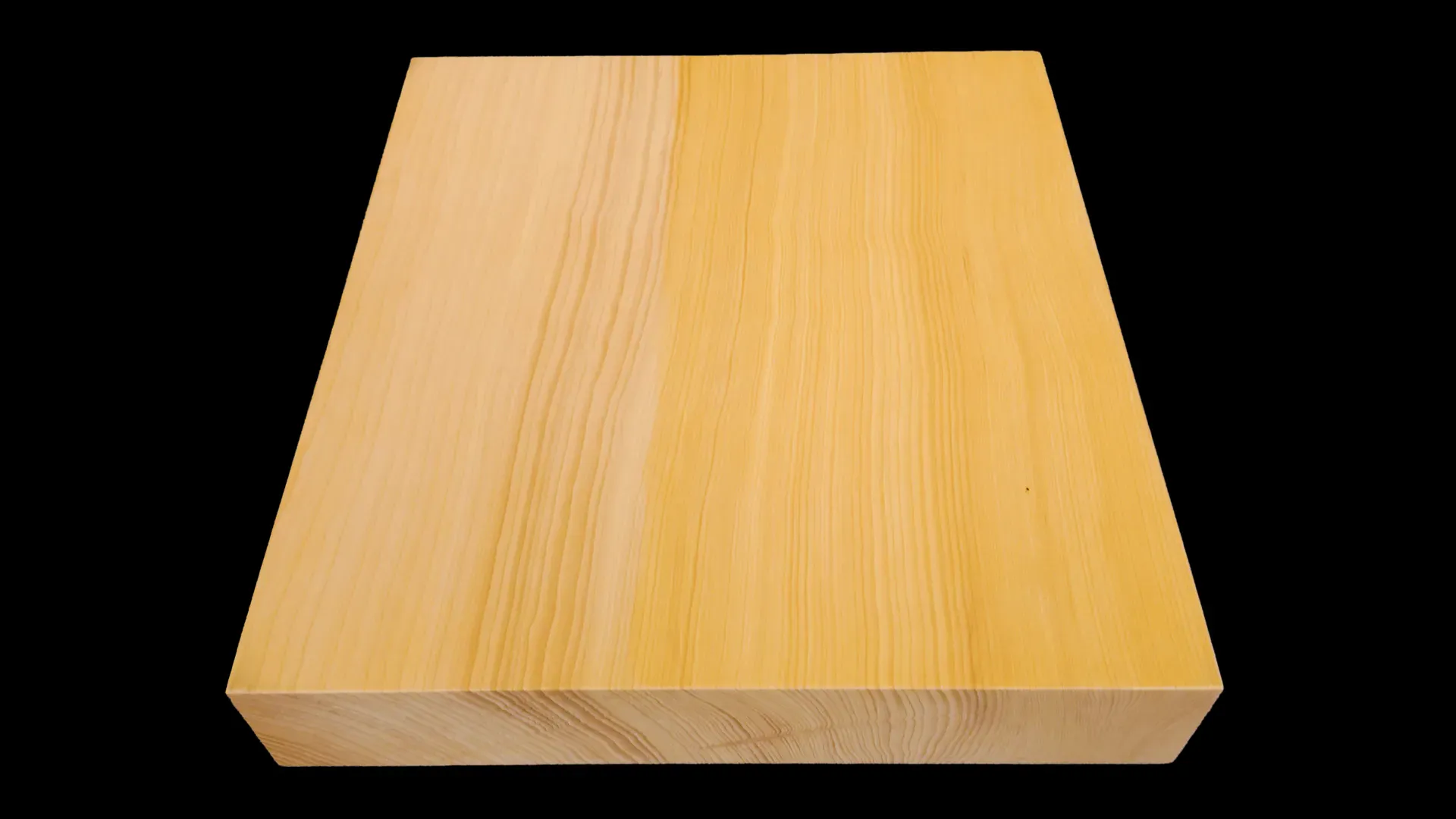 将棋(卓上)2.1寸|九州榧・1枚板柾目の底面イメージ