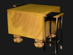 将棋（脚付）7寸｜綾営林署榧・1枚板柾目と特別駒台（柿の木）のイメージ