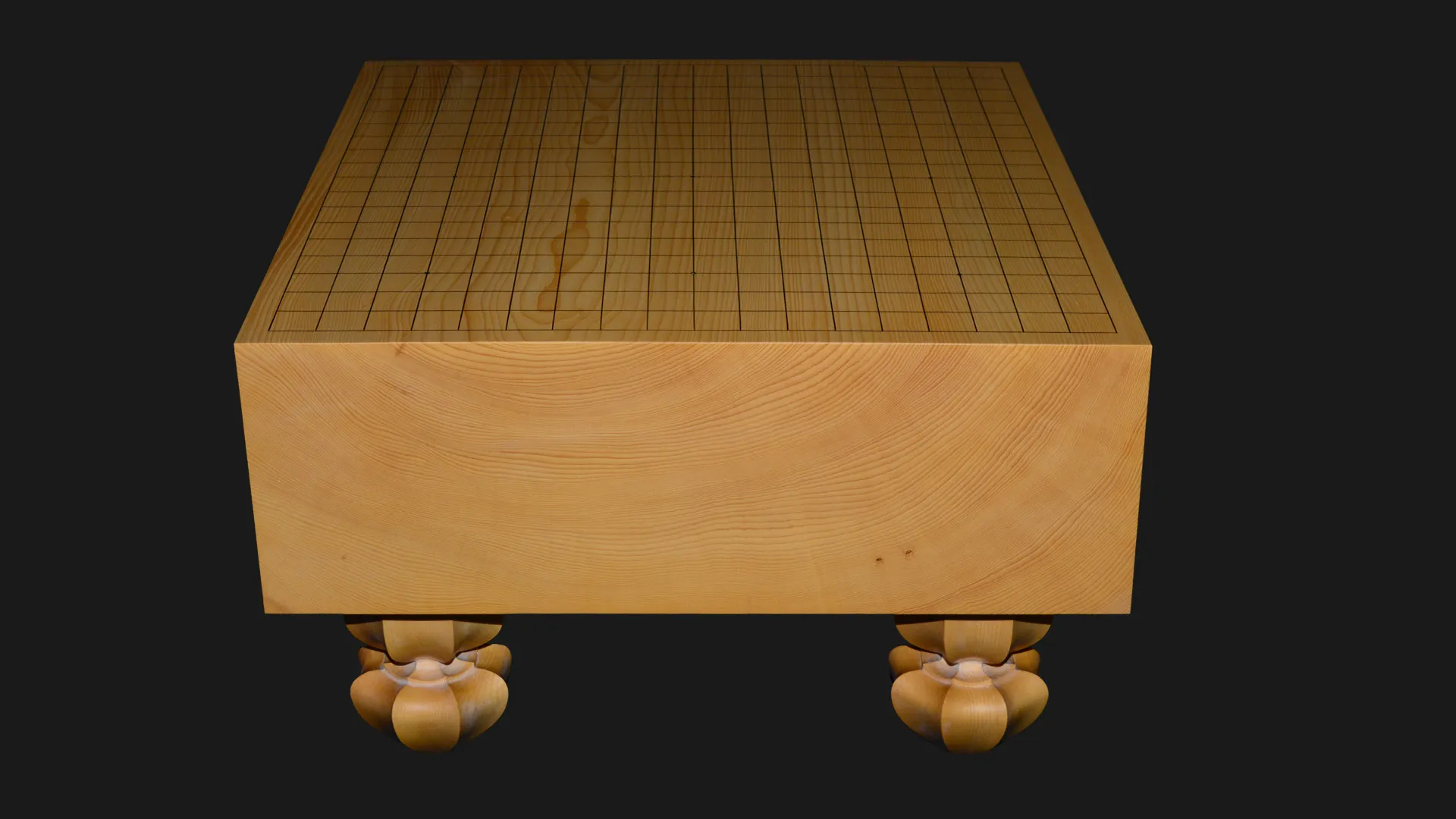 碁盤(脚付)4.8寸|九州榧・1枚板板目(木裏)の全体イメージ1