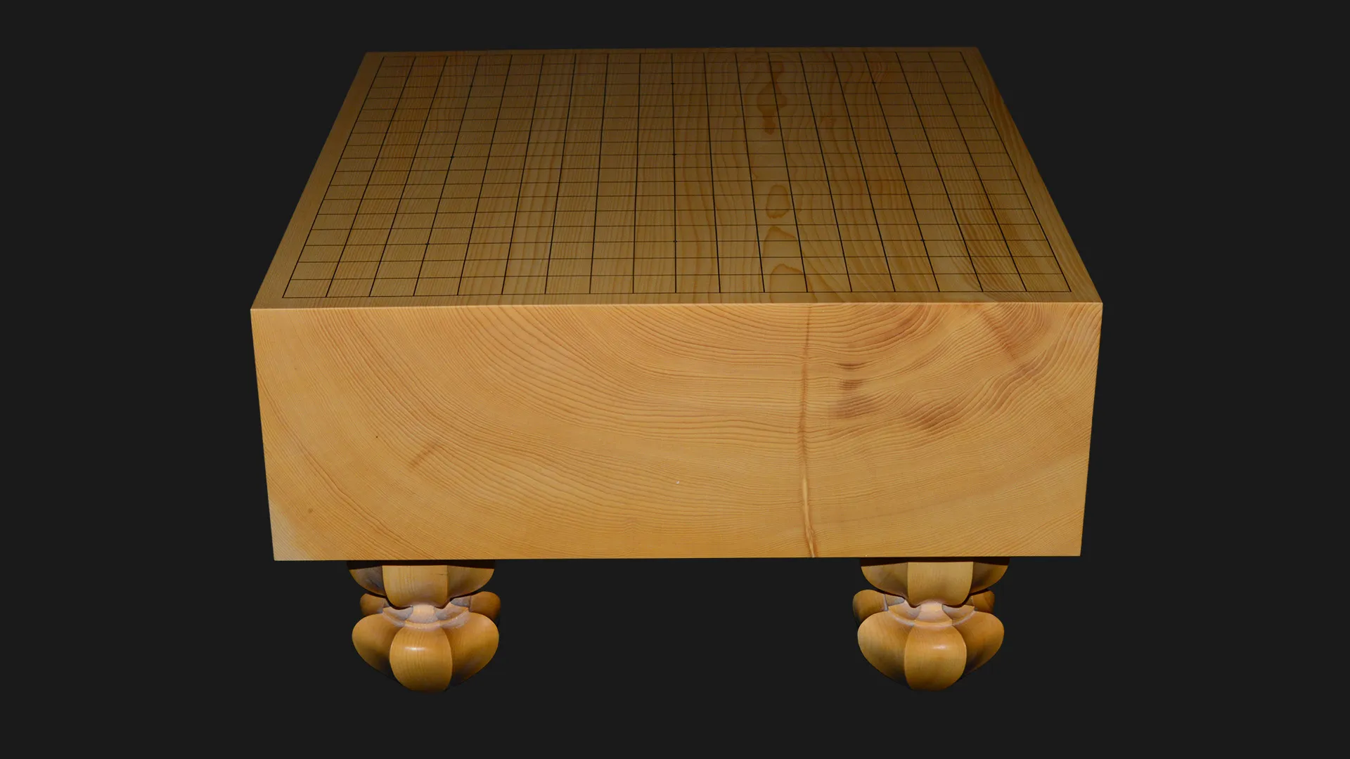 碁盤(脚付)4.8寸|九州榧・1枚板板目(木裏)の全体イメージ3