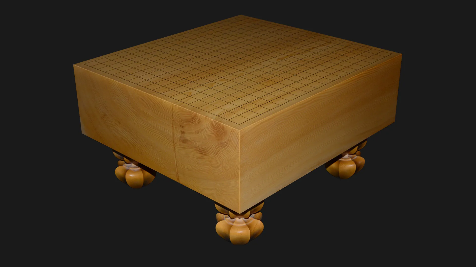 碁盤(脚付)4.8寸|九州榧・1枚板板目(木裏)の全体イメージ4