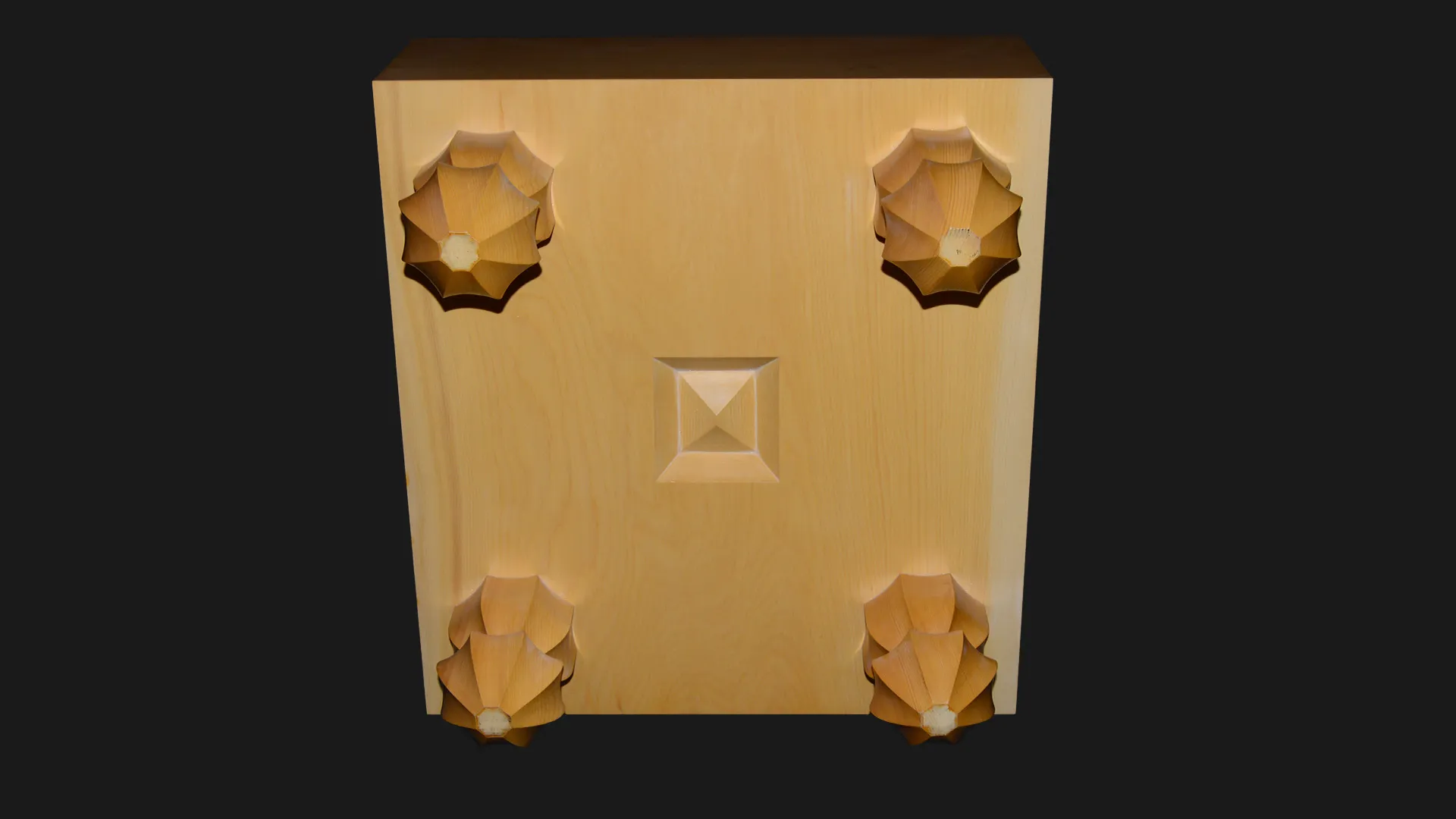 碁盤(脚付)4.8寸|九州榧・1枚板板目(木裏)の底面イメージ