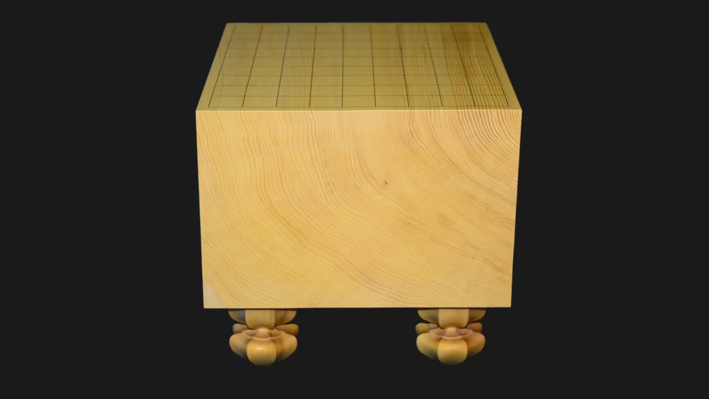 将棋の看板　木製桂材 将棋（脚付）7.5寸｜九州榧・1枚板柾目 | 熊須碁盤店