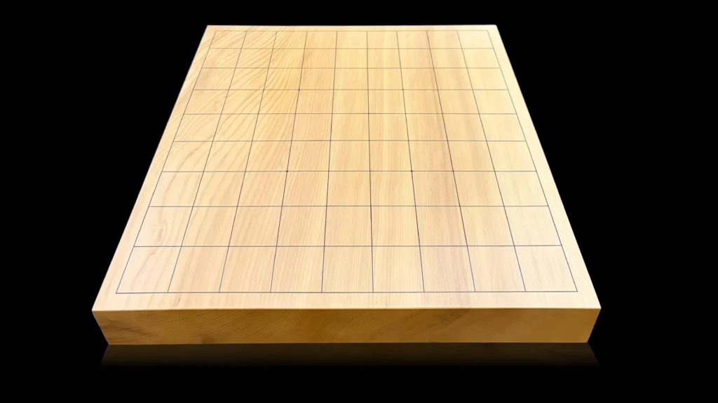 1.4-sun Shogi Table Board – Kyushu Kaya, Single-piece, Straight-grain cut image 1