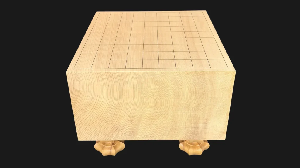 将棋（脚付）6.05寸｜島根県産榧・1枚板柾目のイメージ 1