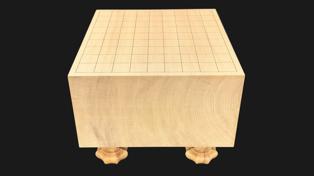 将棋（脚付）6.05寸｜島根県産榧・1枚板柾目のイメージ 3